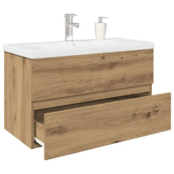 vidaXL Meuble lavabo avec robinet - Chêne artisanal