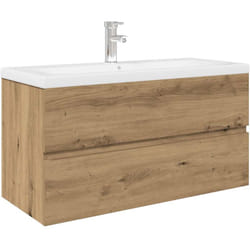 Vidaxl - Meuble lavabo avec bassin et robinet intégrés chêne artisanal