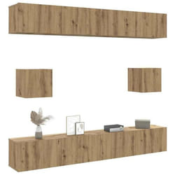 vidaXL Ensemble de meuble TV mural 6 pcs chêne artisanal meuble TV meuble multimédia console TV meuble hifi centre de 3328992