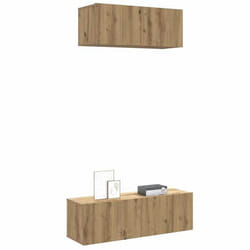 vidaXL Ensemble de meuble TV mural 2 pcs chêne artisanal meuble TV meuble multimédia console TV meuble hifi centre de 3329006