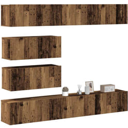 Vidaxl - Ensemble De Meuble Tv Mural 6 Pcs Vieux Bois Bois D'Ingénierie