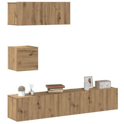 vidaXL Ensemble de meuble TV mural 4 pcs chêne artisanal meuble TV meuble multimédia console TV meuble hifi centre de 3329156