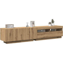 Vidaxl - Meuble tv avec lumières led chêne artisanal bois d'ingénierie
