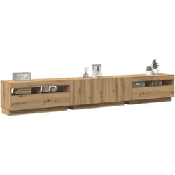 Vidaxl - Meuble tv avec lumières led chêne artisanal bois d'ingénierie