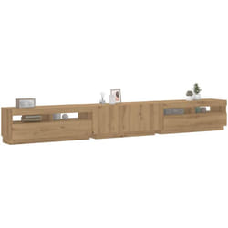Vidaxl - Meuble tv avec lumières led chêne artisanal bois d'ingénierie
