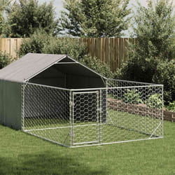 Niche d'extérieur pour chien enclos 7x2x1,5 m acier galvanisé Vidaxl