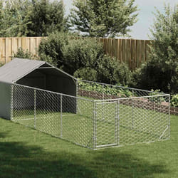 Niche d'extérieur pour chien enclos 6x2x1,5 m acier galvanisé Vidaxl