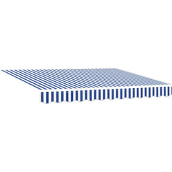 Tissu de remplacement d'auvent pour cadre de 2,5 x 2 m - Bleu et blanc Vidaxl