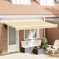 vidaXL Tissu de remplacement de store pour cadre de 4x2 m Jaune et blanc 42000403