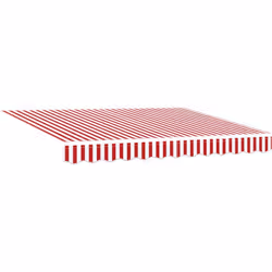 Voici le tissu de remplacement d'auvent vidaXL, parfait pour un cadre de 3,5x2 m. Son look rayé rouge et blanc est super symp ...