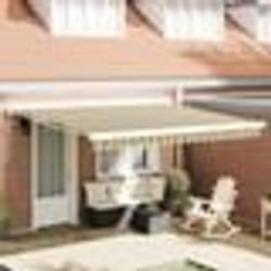 vidaXL Tissu de remplacement pour auvent pour cadre 4x3.5 m Vert et Jaune 42000645