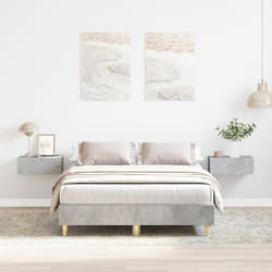 Cadre De Lit Gris Béton 120 X 190 Cm Bois D'Ingénierie Vidaxl