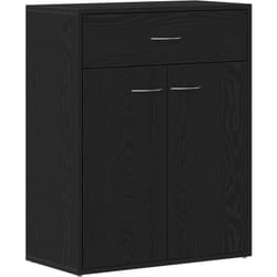 Vidaxl - Buffet Noir Chêne 60x30x75 cm en bois d'ingénierie