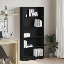 Bibliothèque chêne noir 80x24x176 cm bois d'ingénierie Vidaxl