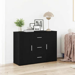 Vidaxl - Buffet chêne noir 91x29,5x65 cm bois d'ingénierie