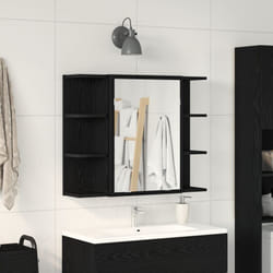 Vidaxl - Miroir cabinet Chêne noir Bois massif Compact