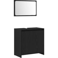 Vidaxl - Cabinet de Salle de Bain avec porte Chêne noir 60 x 33 x 61 cm