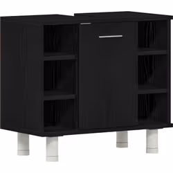 Cet ensemble de rangement de salle de bain en chêne noir moderne est une manière stylée et pratique de trier votre salle de b ...