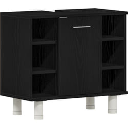 Meuble de salle de bain Noir Chêne 60x32x54 cm Bois d'ingénierie vidaXL