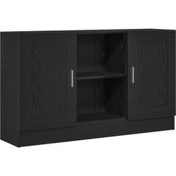 Buffet en chêne noir 120x30,5x70 cm en bois d'ingénierie vidaXL