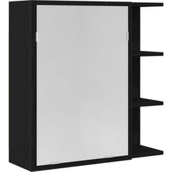 Vidaxl - Armoire Miroir de Salle de Bain - Chêne Noir 62,5x20,5x64cm en Bois d'ingénierie