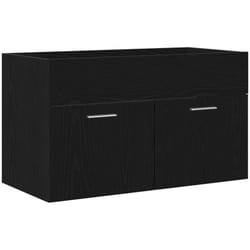 Meuble de Lavabo de Salle de Bain Chêne noir Bois d'ingénierie Vidaxl