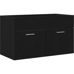 Vidaxl - Meuble de salle de bain Noir Chêne 90x38,5x46 cm Bois d'ingénierie
