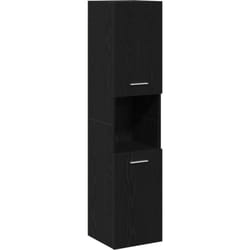 Vidaxl - Armoire Murale de Salle de Bain Noir Chêne 30x30x130 cm Bois Aggloméré