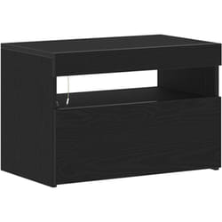 Meuble tv avec des lumières led en chêne noir, 60x35x40 cm, en bois d'ingénierie Vidaxl
