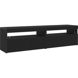 Meubles tv avec éclairage led 2 pcs Chêne Noir 75x35x40 cm Bois d'ingénierie Vidaxl
