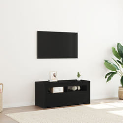 Vidaxl - Meuble tv Noir 90 x 35 x 40 cm Bois d'ingénierie