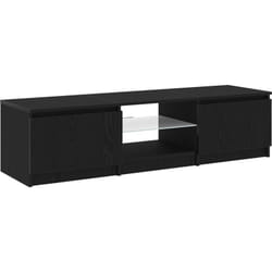 Meuble tv avec lumières led en chêne noir 140x40x35,5 cm en bois d'ingénierie Vidaxl
