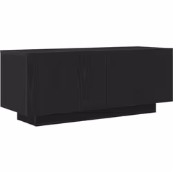 Ce meuble TV moderne en chêne noir allie style et praticité. Il illumine votre espace de vie tout en offrant un rangement ind ...