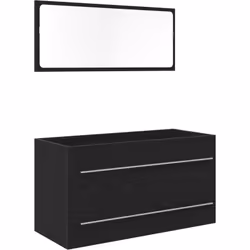 Ce meuble de lavabo moderne en chêne noir est un ajout stylé à votre espace intérieur, combinant fonctionnalité et design act ...