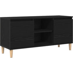 Vidaxl - Meuble tv avec pieds en bois Noir Chêne 102x35x50 cm