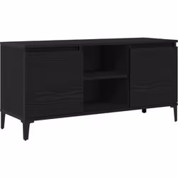 Ce meuble TV moderne en chêne noir allie style et praticité, parfait pour les maisons contemporaines. Son design épuré se mar ...