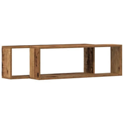 Vidaxl - tagère murale avec étagère 2 pcs Bois ancien 80 x 15 x 26 cm