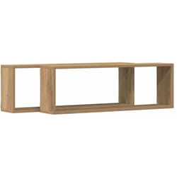 Vidaxl - tagère murale avec étagère 2 pcs Chêne artisan 80 x 15 x 26 cm