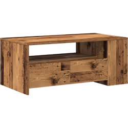 Cette table basse rustique en bois massif est le point focal parfait pour votre salon. Elle allie un look charmant à une util ...