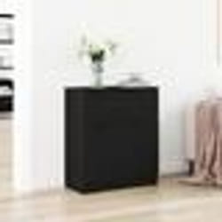 Buffet bas - vidaXL - Chêne noir - Finition texturée - Rangement spacieux - Moderne