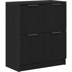 Vidaxl - Buffet en chêne noir - 60 x 30 x 70 cm - Fabriqué en bois d'ingénierie