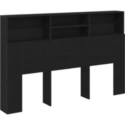 Armoire Tête de Lit en Chêne Noir - 160x19x103,5 cm, faite en bois d'ingénierie. Vidaxl