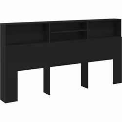 Cette tête de lit moderne en chêne noir avec rangement trouve vraiment le bon équilibre entre style et praticité, c'est une s ...