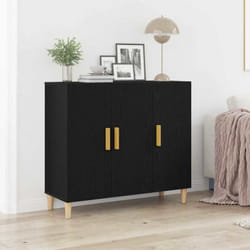 Buffet Noir 90 x 34 x 80 cm Bois d'ingénierie Vidaxl