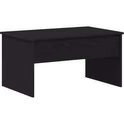 Cette table basse moderne a un design rectangulaire élégant, faite en MDF avec un placage en chêne noir pour une finition lis ...
