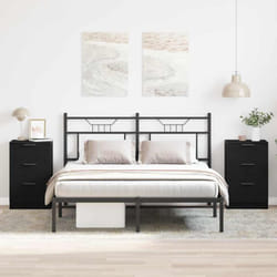 Cabinet De Chevet Avec Tiroir 2 Pcs Chêne Noir 40 X 65 X 65 Cm Vidaxl