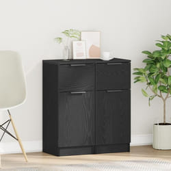 Vidaxl - Buffets 2 Pcs Chêne Noir 30 X 30 X 70 Cm Bois D'Ingénierie