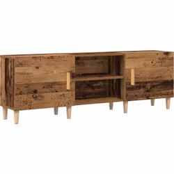Ce Meuble TV en Bois Rustique est parfait pour ton salon, alliant style et praticité. Avec sa finition vieillie et ses tons c ...
