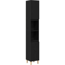 Vidaxl - Meuble de salle de bain Chêne noir 30x30x190 cm Bois d'ingénierie