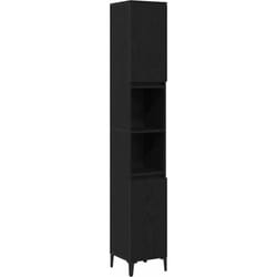 Vidaxl - Cabinet de salle de bain avec porte Chêne noir 30 x 30 x 190 cm